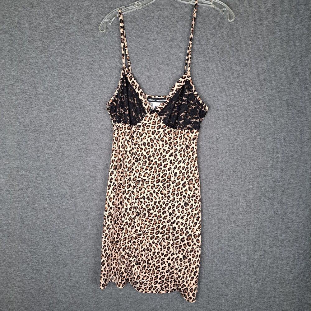 Studio Donatella Leopard Print Maxi Slip‎ Style Nightgown Size S
